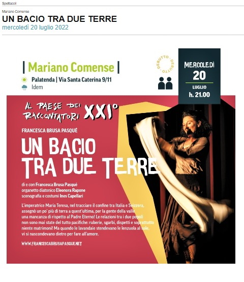 Faggio rosso e Margherita, di e con Francesca Brusa Pasqué